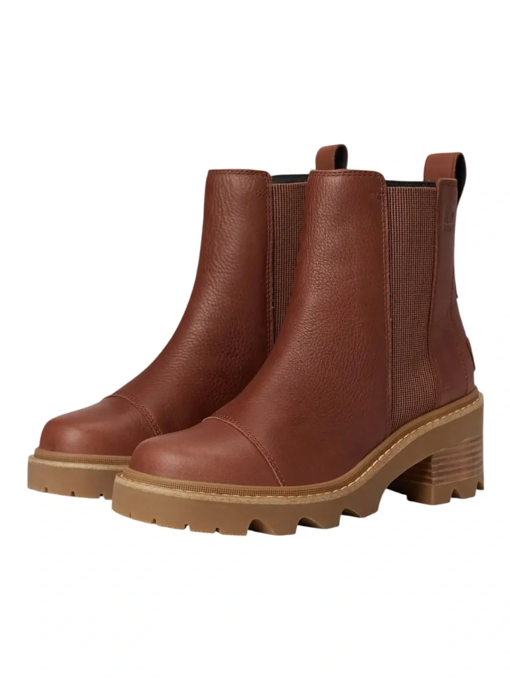 SOREL Joan Now Leather Chelsea Boot, Rustic Brown Gum, size 7, NWT No box.